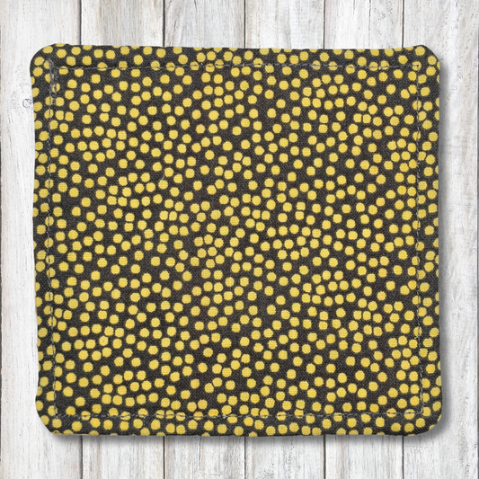 Bee and medallion fabric coasters