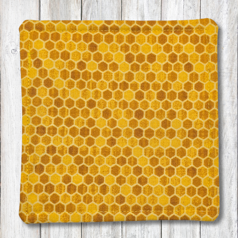 Bee and floral fabric coasters