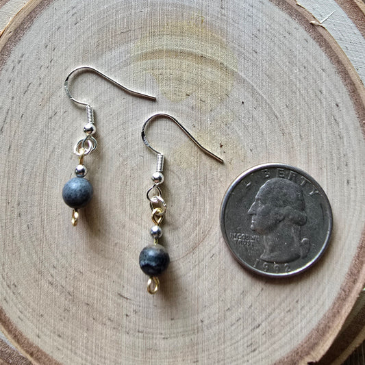 Black network and silver dangle earrings - $5.00 - Moon Cabin Creations