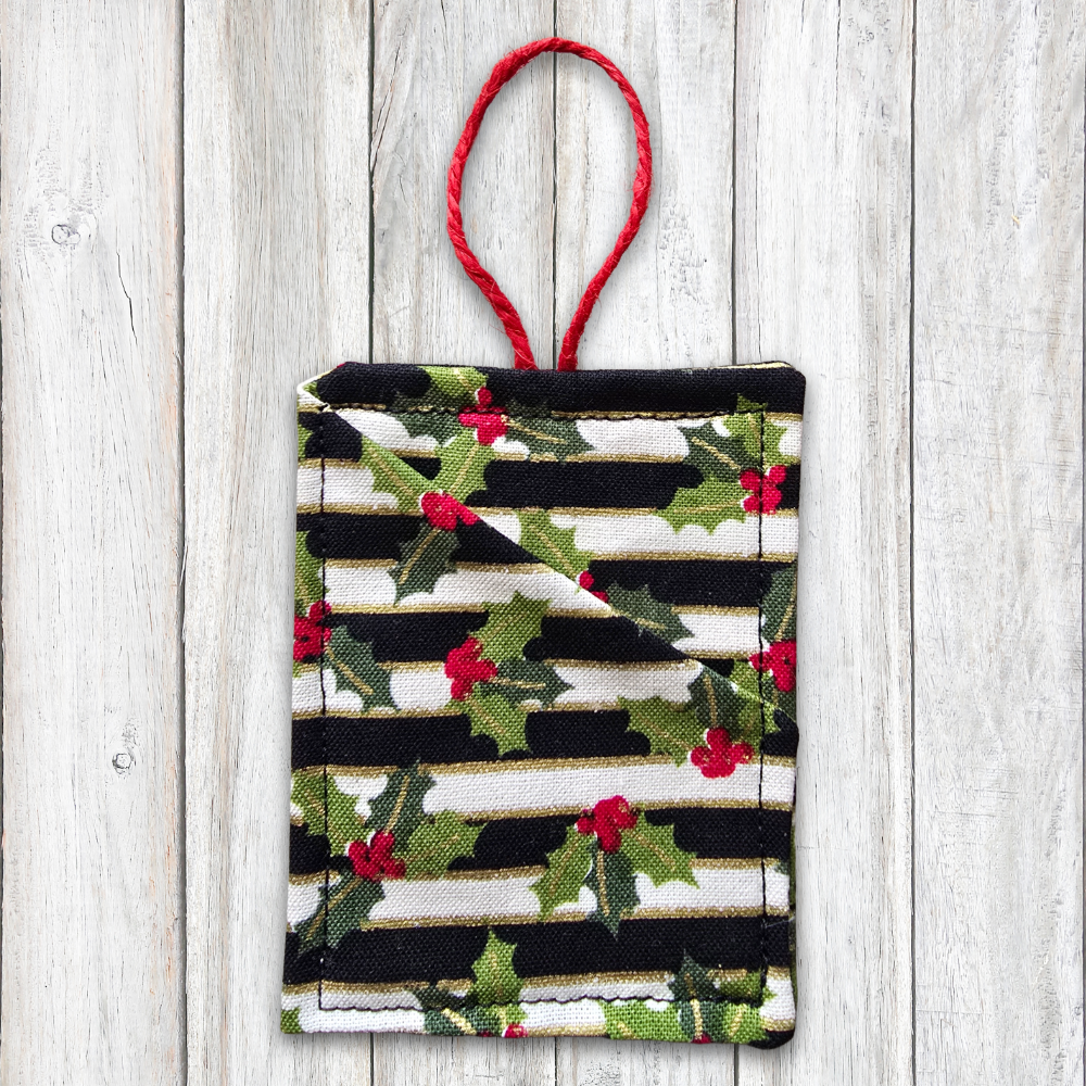 Christmas holly gift card and money holder