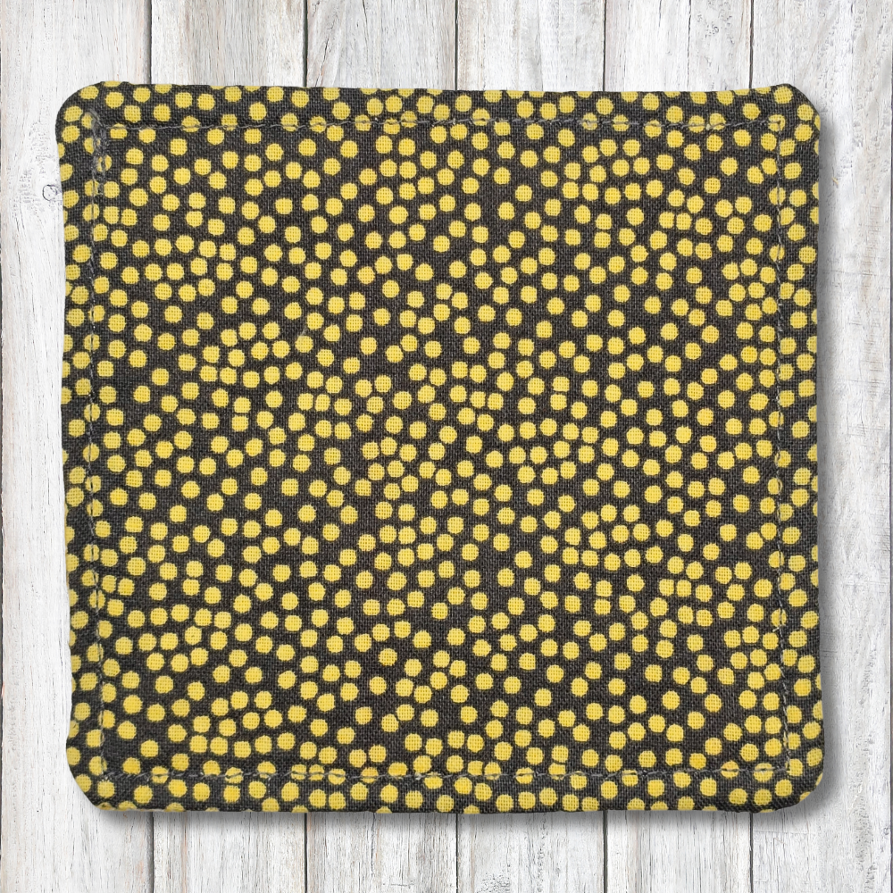 Bee and medallion fabric coasters