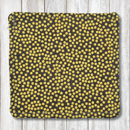 Bee and medallion fabric coasters