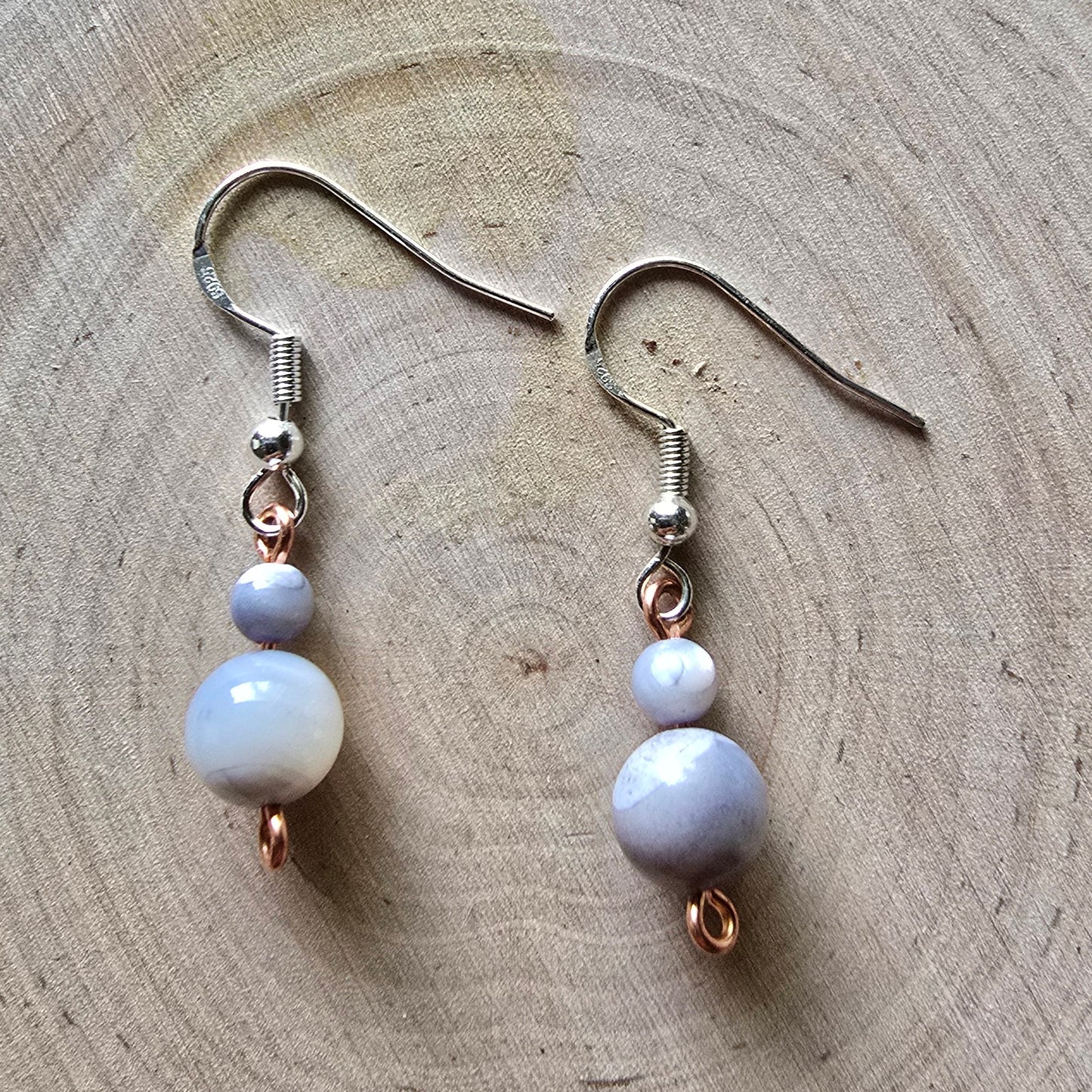 Mother of pearl graduated dangle earrings - $5.00 - Moon Cabin Creations