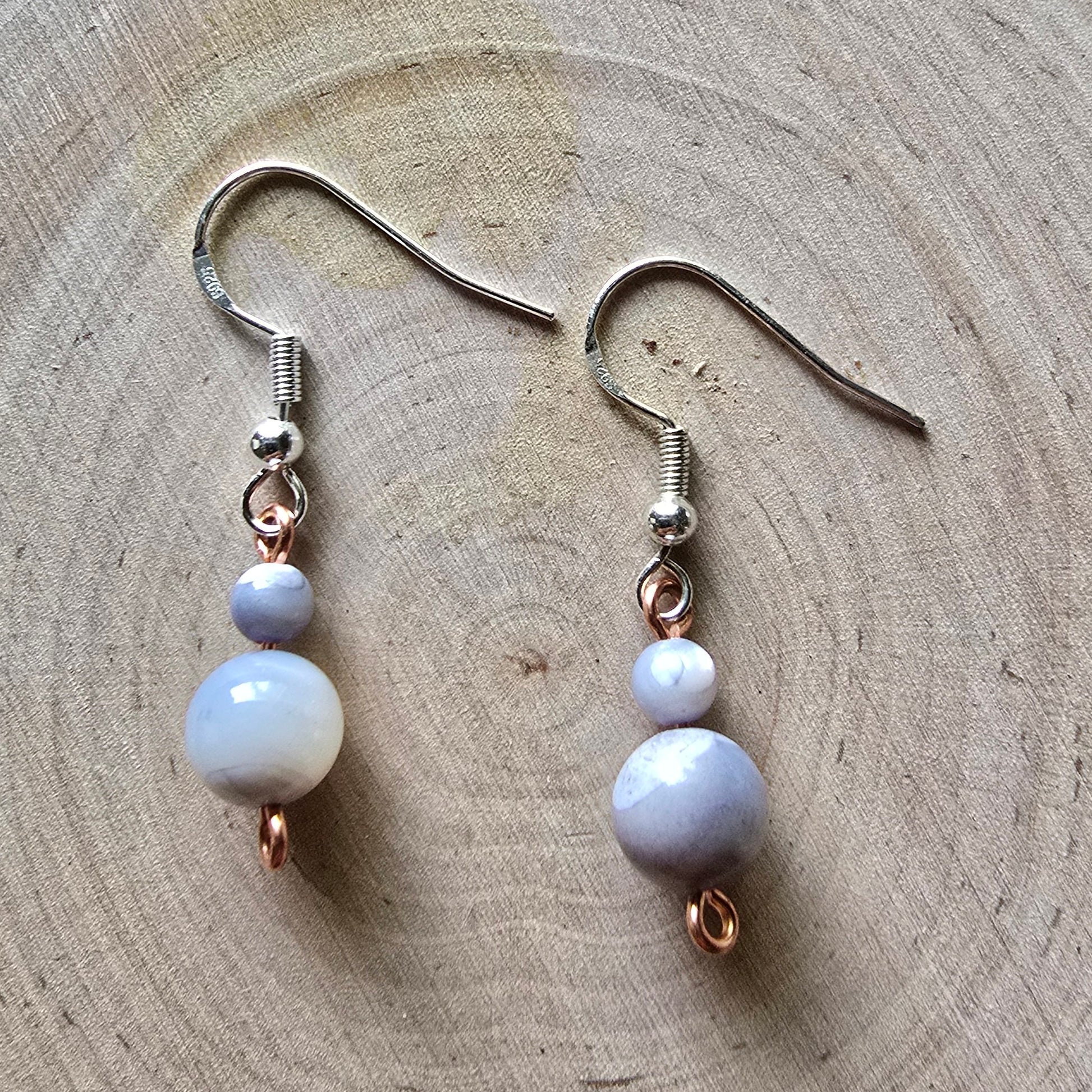 Mother of pearl graduated dangle earrings - $5.00 - Moon Cabin Creations