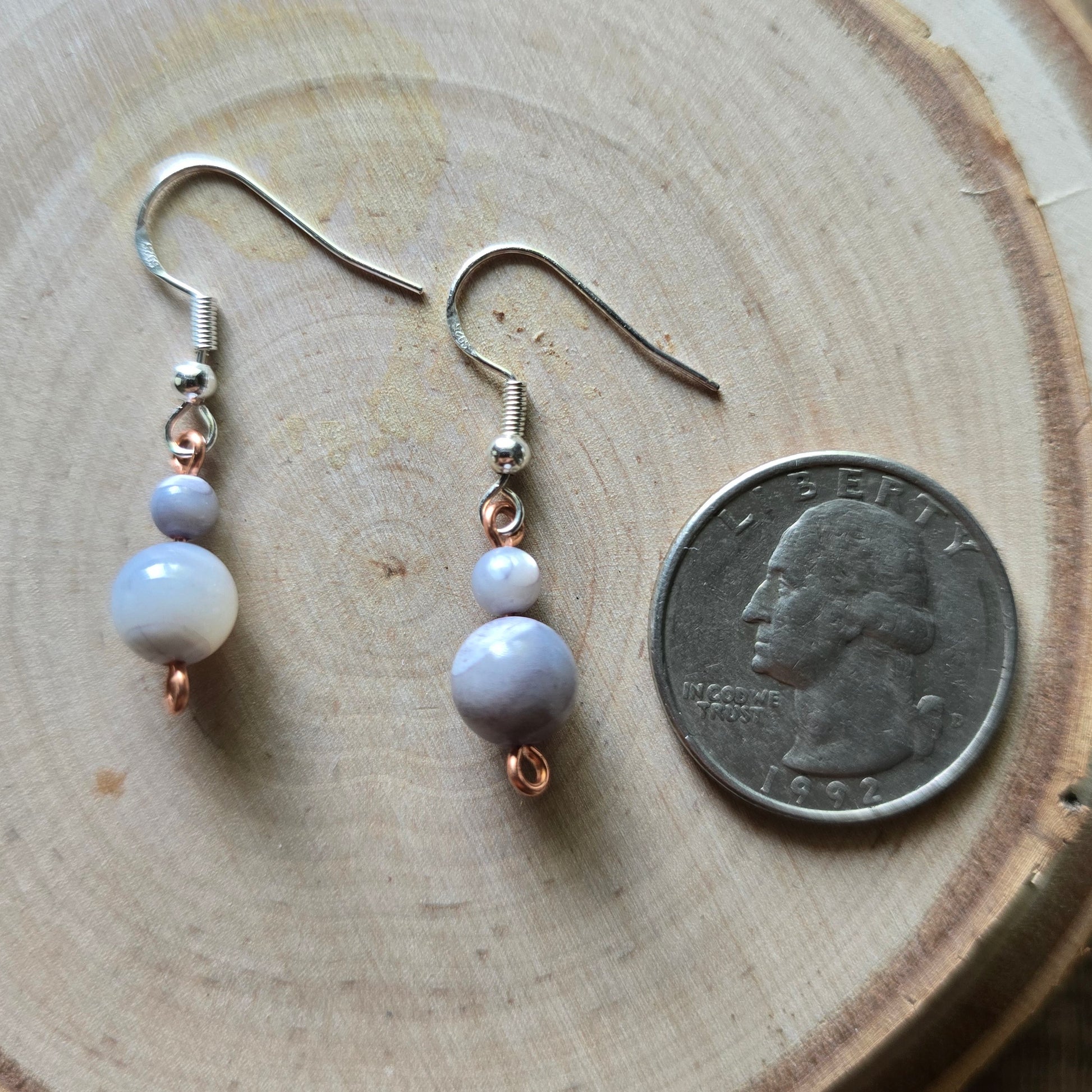 Mother of pearl graduated dangle earrings - $5.00 - Moon Cabin Creations