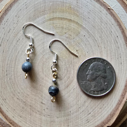 Black network and silver dangle earrings - $5.00 - Moon Cabin Creations