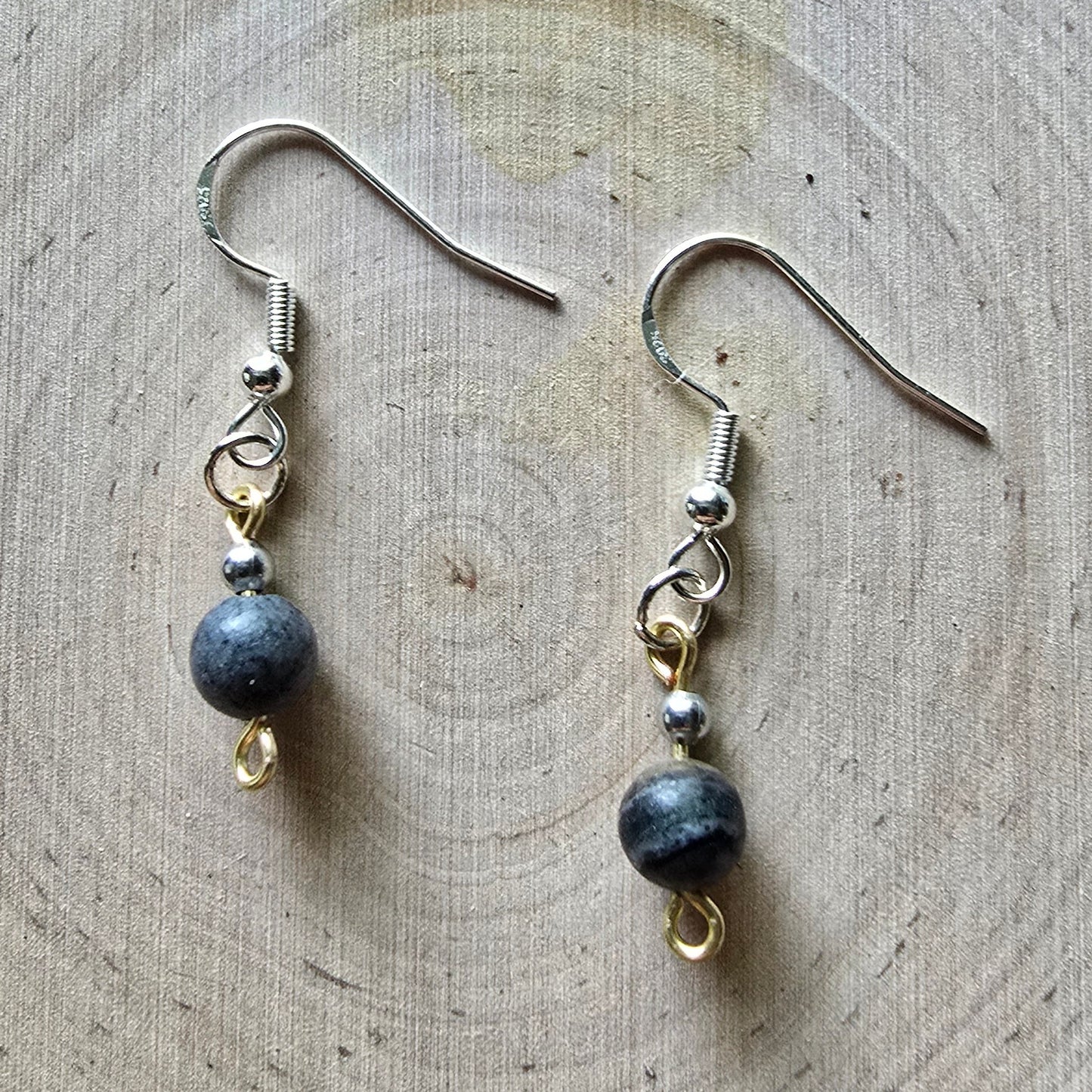 Black network and silver dangle earrings - $5.00 - Moon Cabin Creations