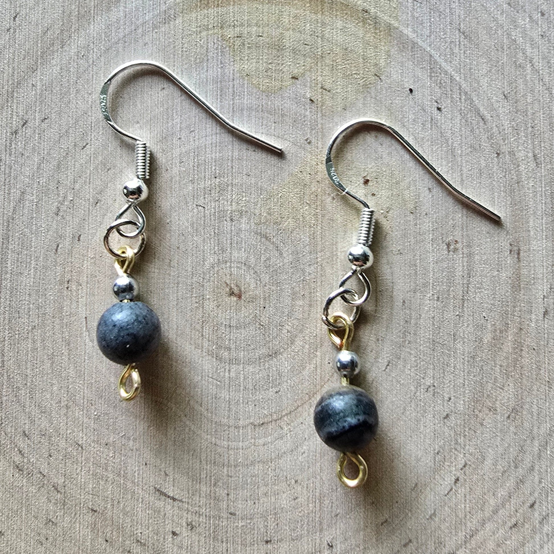 Black network and silver dangle earrings - $5.00 - Moon Cabin Creations