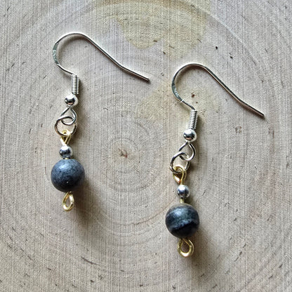 Black network and silver dangle earrings - $5.00 - Moon Cabin Creations