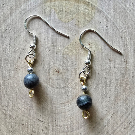 Black network and silver dangle earrings - $5.00 - Moon Cabin Creations