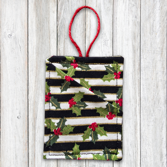 Christmas holly gift card and money holder