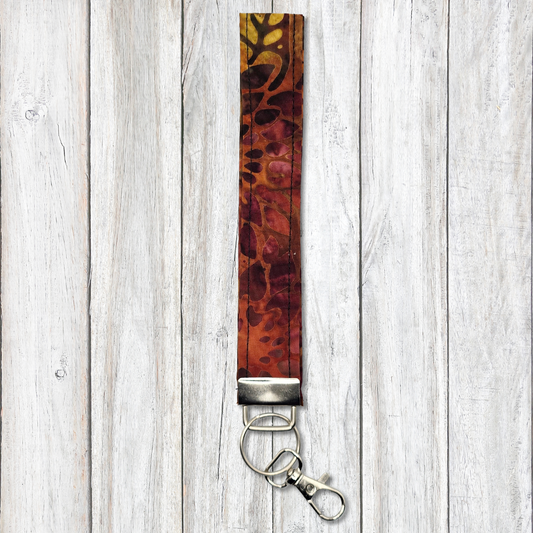 Sunflower batik keyfob wristlet