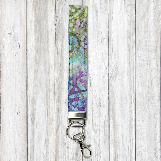 Fern batik keyfob wristlet