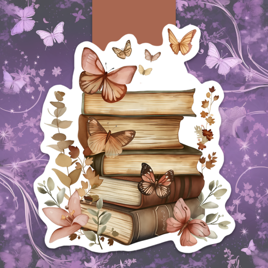 Butterflies and Books magnetic bookmark - $5.00 - Moon Cabin Creations