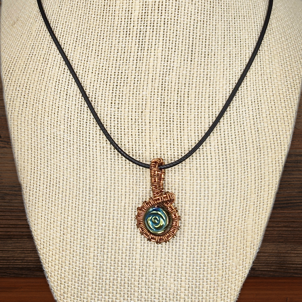 Iris hematite wire wrappeed necklace