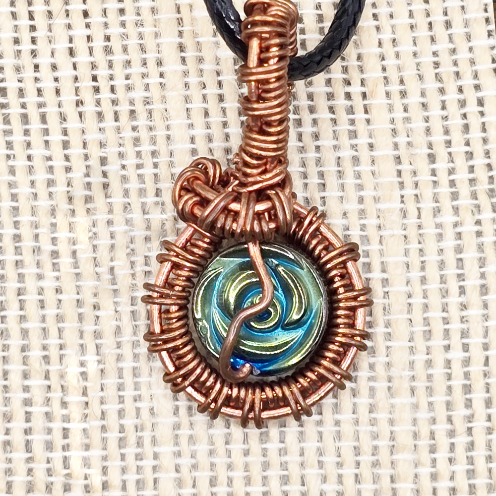 Iris hematite wire wrappeed necklace