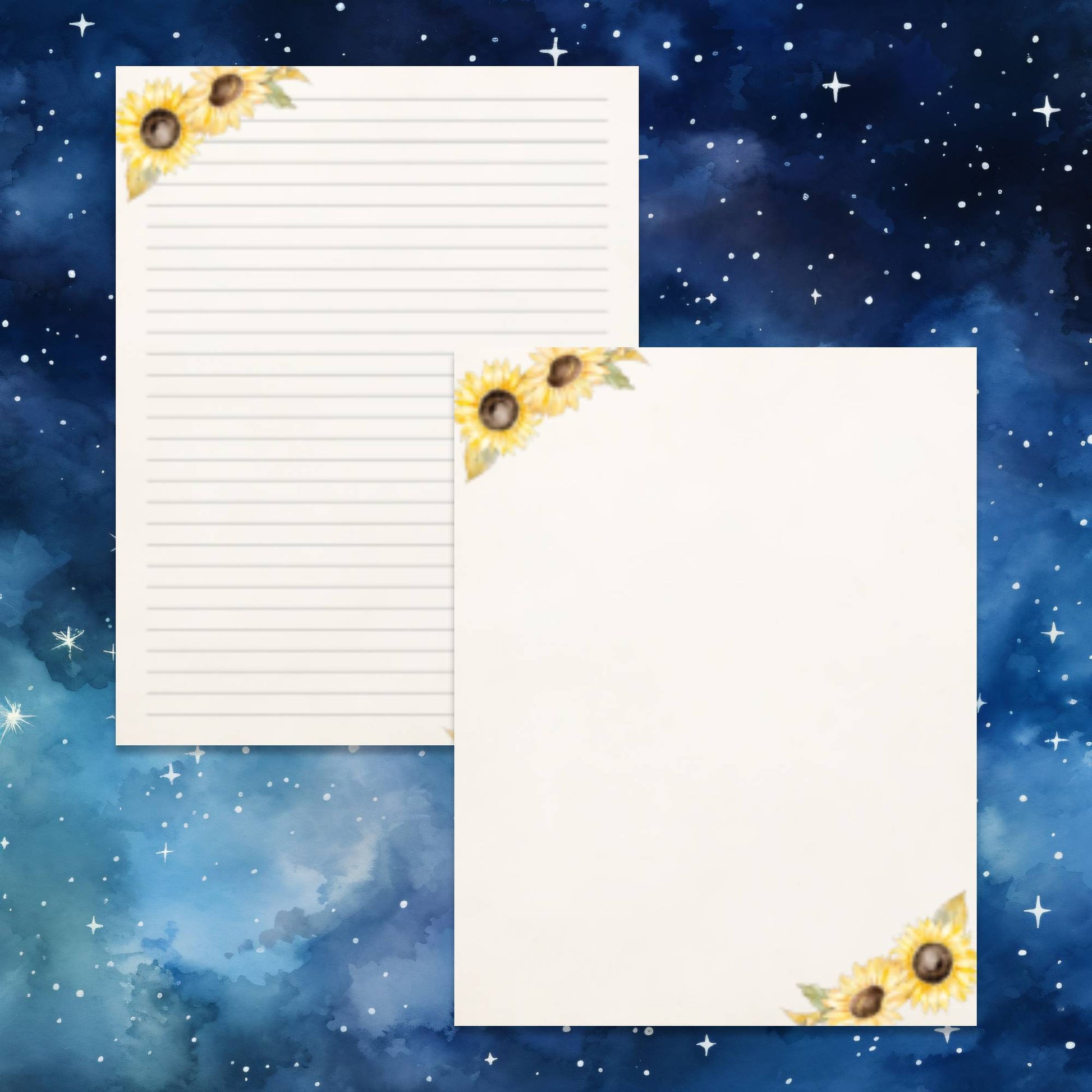 Sunflower Stationery Printable - $1.99 - Moon Cabin Creations